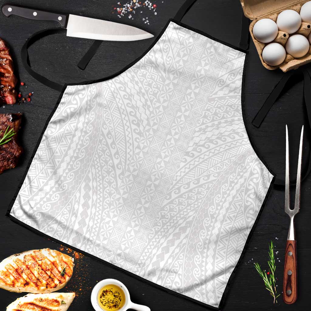 Lotu Tamaiti White Tongan Ngatu Apron Polynesian Tribal Fonulei Pattern LT9 White - Polynesian Pride