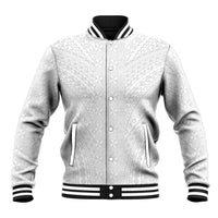 Lotu Tamaiti White Tongan Ngatu Baseball Jacket Polynesian Tribal Fonulei Pattern LT9 Unisex White - Polynesian Pride