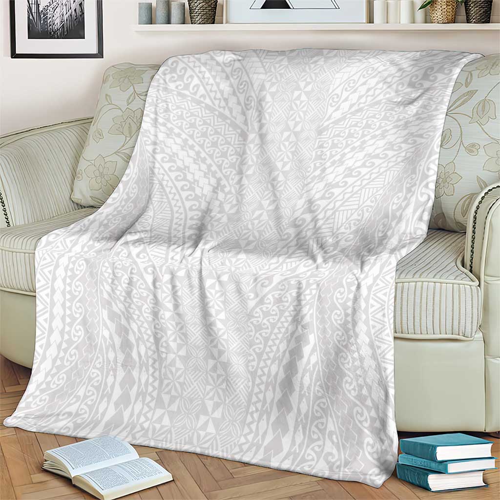 Lotu Tamaiti White Tongan Ngatu Blanket Polynesian Tribal Fonulei Pattern - Polynesian Pride