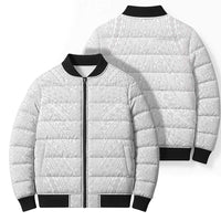 Lotu Tamaiti White Tongan Ngatu Bomber Puffer Jacket Polynesian Tribal Fonulei Pattern LT9 - Polynesian Pride