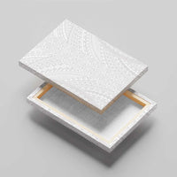 Lotu Tamaiti White Tongan Ngatu Canvas Wall Art Polynesian Tribal Fonulei Pattern - Polynesian Pride