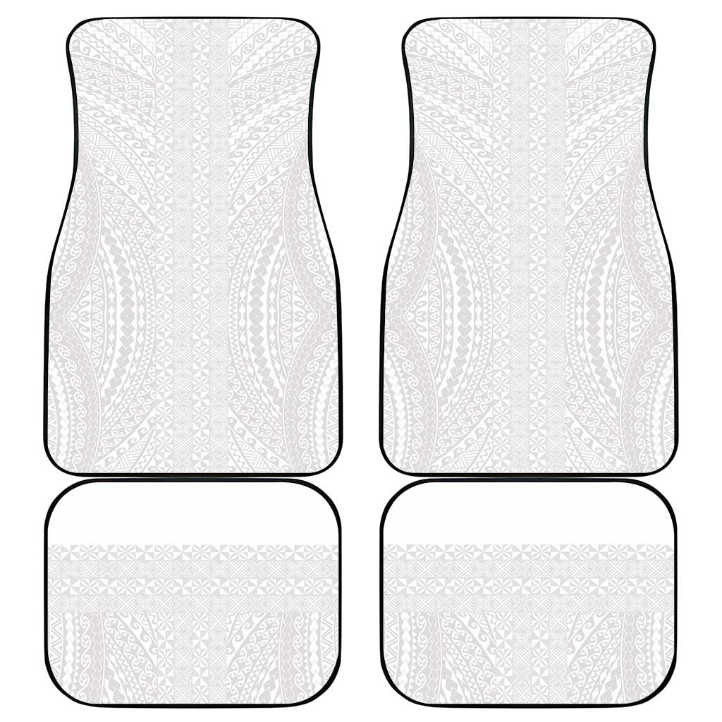Lotu Tamaiti White Tongan Ngatu Car Mats Polynesian Tribal Fonulei Pattern LT9 - Polynesian Pride