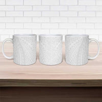 Lotu Tamaiti White Tongan Ngatu Ceramic Mug Polynesian Tribal Fonulei Pattern LT9 - Polynesian Pride