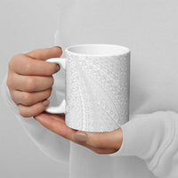 Lotu Tamaiti White Tongan Ngatu Ceramic Mug Polynesian Tribal Fonulei Pattern LT9 - Polynesian Pride