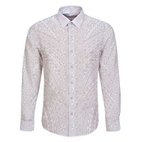 Lotu Tamaiti White Tongan Ngatu Family Matching Off Shoulder Short Dress and Hawaiian Shirt Polynesian Tribal Fonulei Pattern - Polynesian Pride