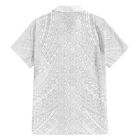 Lotu Tamaiti White Tongan Ngatu Family Matching Tank Maxi Dress and Hawaiian Shirt Polynesian Tribal Fonulei Pattern - Polynesian Pride