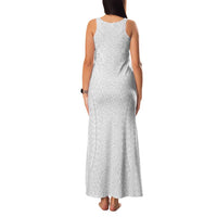 Lotu Tamaiti White Tongan Ngatu Family Matching Tank Maxi Dress and Hawaiian Shirt Polynesian Tribal Fonulei Pattern - Polynesian Pride