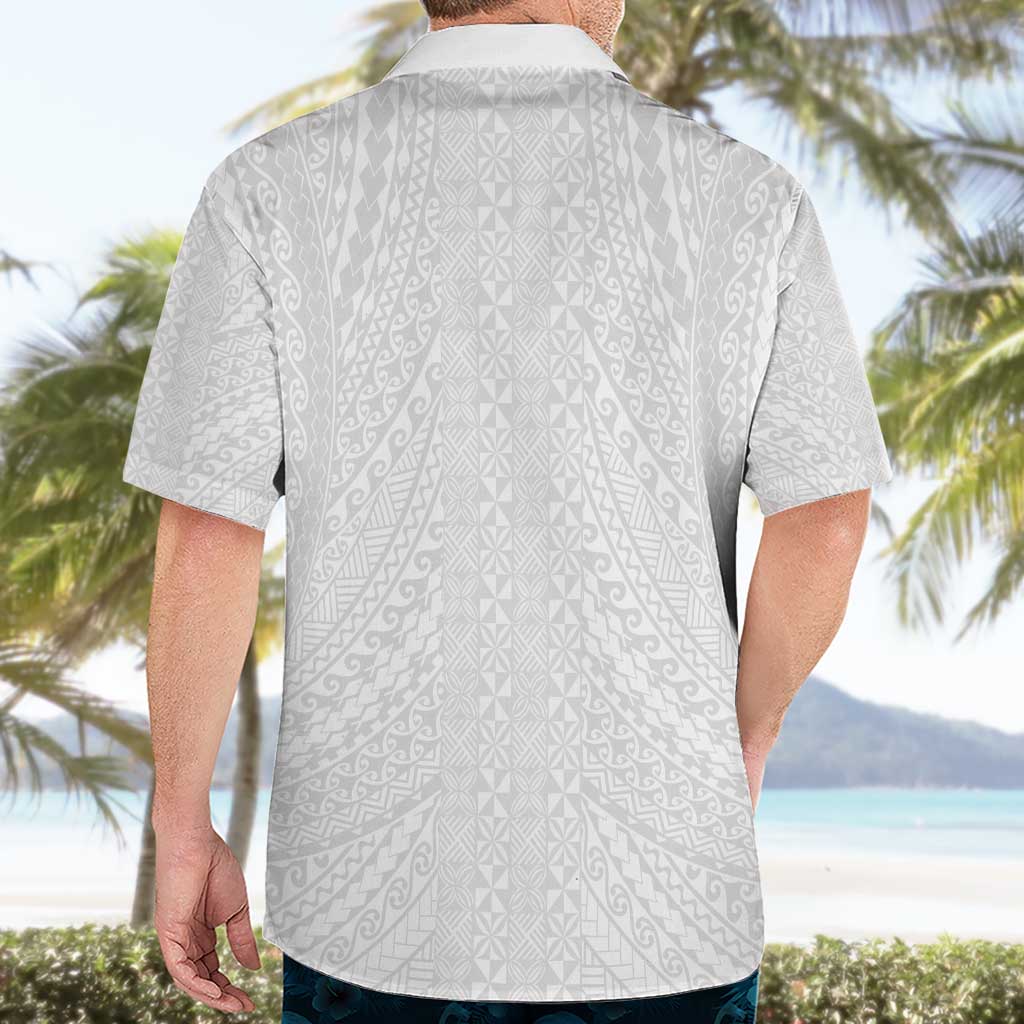 Lotu Tamaiti White Tongan Ngatu Hawaiian Shirt Polynesian Tribal Fonulei Pattern LT9 - Polynesian Pride