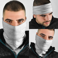 Lotu Tamaiti White Tongan Ngatu Neck Gaiter Polynesian Tribal Fonulei Pattern - Polynesian Pride