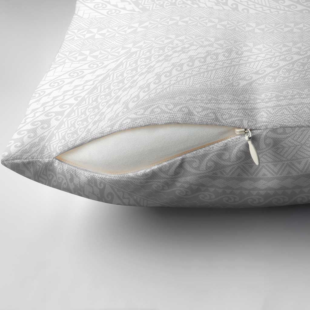 Lotu Tamaiti White Tongan Ngatu Pillow Cover Polynesian Tribal Fonulei Pattern - Polynesian Pride