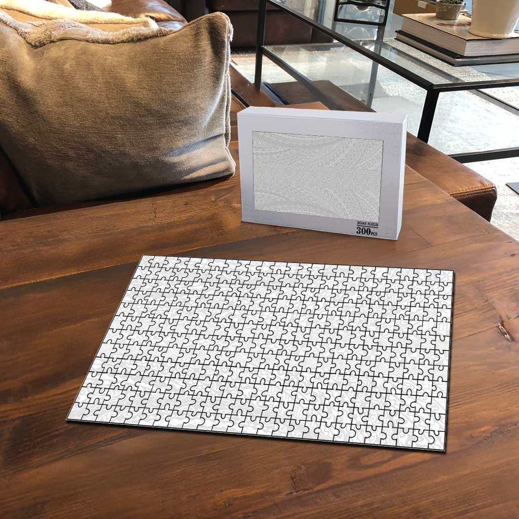 Lotu Tamaiti White Tongan Ngatu Puzzle Polynesian Tribal Fonulei Pattern LT9 - Polynesian Pride