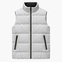 Lotu Tamaiti White Tongan Ngatu Sleeveless Puffer Jacket Polynesian Tribal Fonulei Pattern LT9 Unisex White - Polynesian Pride