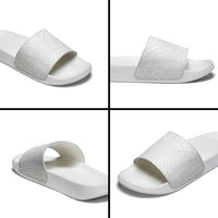 Lotu Tamaiti White Tongan Ngatu Slide Sandals Polynesian Tribal Fonulei Pattern - Polynesian Pride
