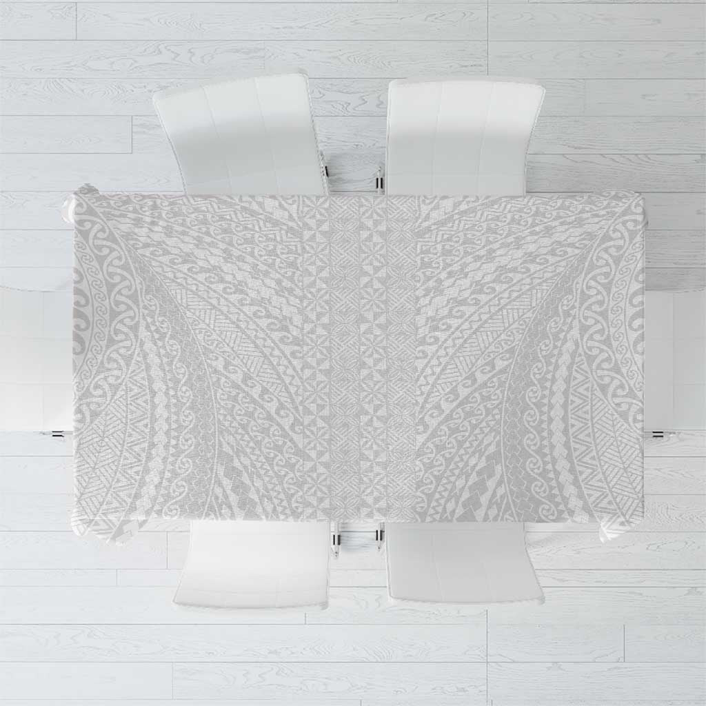 Lotu Tamaiti White Tongan Ngatu Tablecloth Polynesian Tribal Fonulei Pattern LT9 White - Polynesian Pride