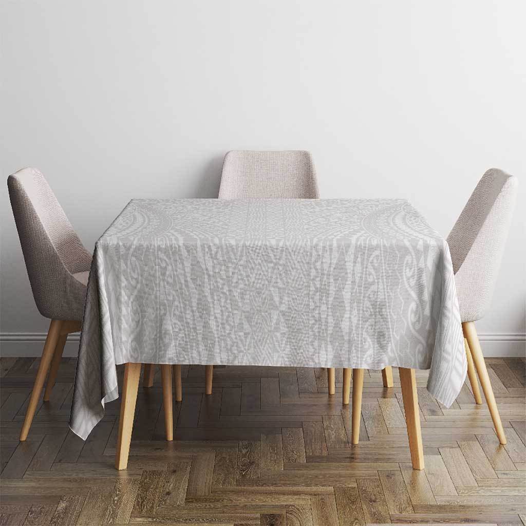 Lotu Tamaiti White Tongan Ngatu Tablecloth Polynesian Tribal Fonulei Pattern LT9 - Polynesian Pride