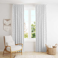 Lotu Tamaiti White Tongan Ngatu Window Curtain Polynesian Tribal Fonulei Pattern LT9 - Polynesian Pride