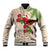 Christmas Hawaii with I'iwi Bird Baseball Jacket Aloha Mele Kalikimaka - Beige Art