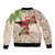 Christmas Hawaii with I'iwi Bird Bomber Jacket Aloha Mele Kalikimaka - Beige Art