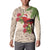 Christmas Hawaii with I'iwi Bird Button Sweatshirt Aloha Mele Kalikimaka - Beige Art