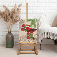 Christmas Hawaii with I'iwi Bird Canvas Wall Art Aloha Mele Kalikimaka - Beige Art LT9 - Polynesian Pride