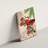 Christmas Hawaii with I'iwi Bird Canvas Wall Art Aloha Mele Kalikimaka - Beige Art LT9 - Polynesian Pride