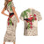 Christmas Hawaii with I'iwi Bird Couples Matching Short Sleeve Bodycon Dress and Hawaiian Shirt Aloha Mele Kalikimaka - Beige Art