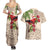 Christmas Hawaii with I'iwi Bird Couples Matching Summer Maxi Dress and Hawaiian Shirt Aloha Mele Kalikimaka - Beige Art