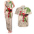 Christmas Hawaii with I'iwi Bird Couples Matching Tank Maxi Dress and Hawaiian Shirt Aloha Mele Kalikimaka - Beige Art