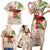 Christmas Hawaii with I'iwi Bird Family Matching Short Sleeve Bodycon Dress and Hawaiian Shirt Aloha Mele Kalikimaka - Beige Art