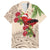 Christmas Hawaii with I'iwi Bird Family Matching Short Sleeve Bodycon Dress and Hawaiian Shirt Aloha Mele Kalikimaka - Beige Art