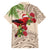 Christmas Hawaii with I'iwi Bird Family Matching Short Sleeve Bodycon Dress and Hawaiian Shirt Aloha Mele Kalikimaka - Beige Art