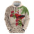 Christmas Hawaii with I'iwi Bird Hoodie Aloha Mele Kalikimaka - Beige Art