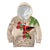 Christmas Hawaii with I'iwi Bird Kid Hoodie Aloha Mele Kalikimaka - Beige Art