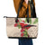 Christmas Hawaii with I'iwi Bird Leather Tote Bag Aloha Mele Kalikimaka - Beige Art