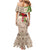 Christmas Hawaii with I'iwi Bird Mermaid Dress Aloha Mele Kalikimaka - Beige Art