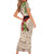 Christmas Hawaii with I'iwi Bird Short Sleeve Bodycon Dress Aloha Mele Kalikimaka - Beige Art