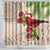 Christmas Hawaii with I'iwi Bird Shower Curtain Aloha Mele Kalikimaka - Beige Art