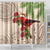 Christmas Hawaii with I'iwi Bird Shower Curtain Aloha Mele Kalikimaka - Beige Art