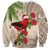 Christmas Hawaii with I'iwi Bird Sweatshirt Aloha Mele Kalikimaka - Beige Art