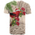 Christmas Hawaii with I'iwi Bird T Shirt Aloha Mele Kalikimaka - Beige Art