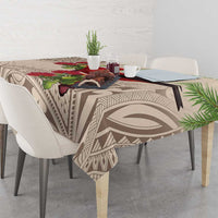 Christmas Hawaii with I'iwi Bird Tablecloth Aloha Mele Kalikimaka - Beige Art LT9 - Polynesian Pride