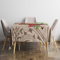 Christmas Hawaii with I'iwi Bird Tablecloth Aloha Mele Kalikimaka - Beige Art LT9 - Polynesian Pride