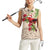 Christmas Hawaii with I'iwi Bird Women Sleeveless Polo Shirt Aloha Mele Kalikimaka - Beige Art