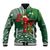 Christmas Hawaii with I'iwi Bird Baseball Jacket Aloha Mele Kalikimaka - Green Art