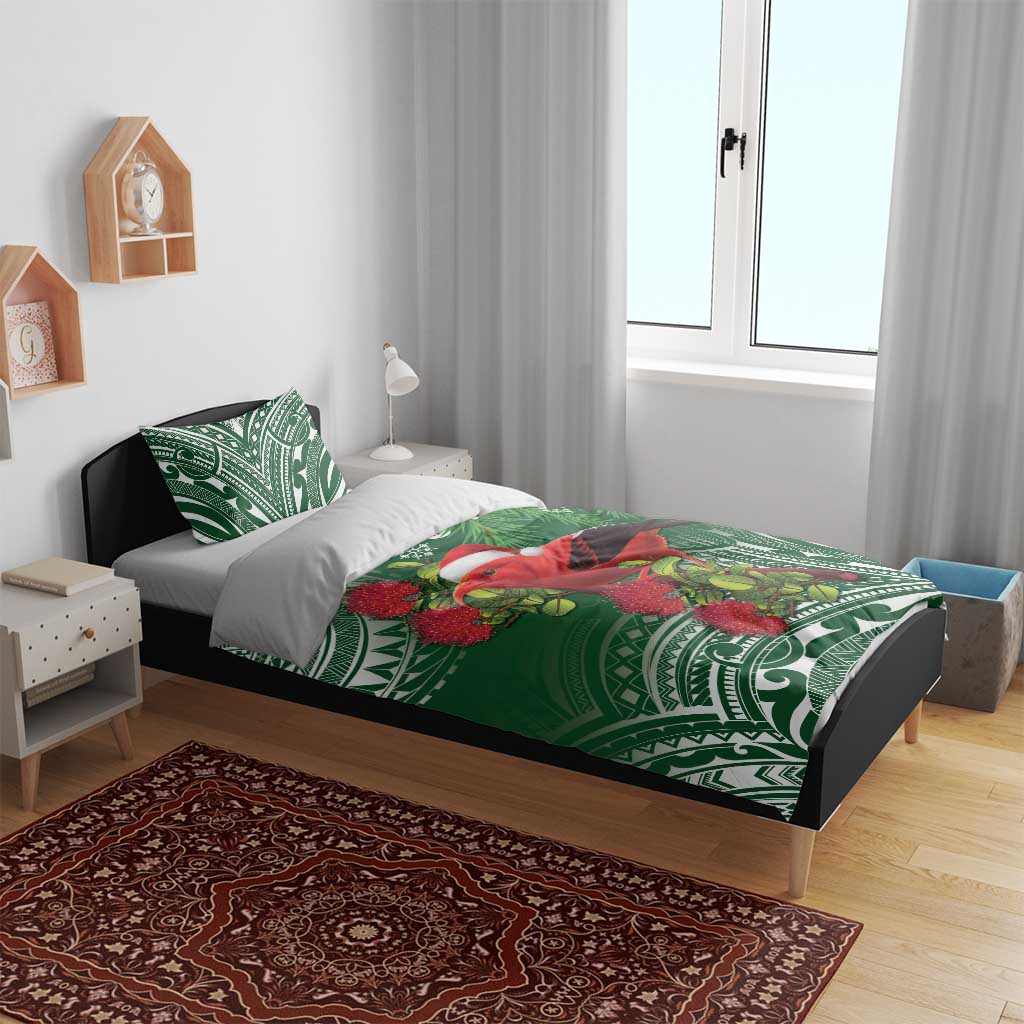 Christmas Hawaii with I'iwi Bird Bedding Set Aloha Mele Kalikimaka - Green Art