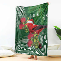 Christmas Hawaii with I'iwi Bird Blanket Aloha Mele Kalikimaka - Green Art LT9 - Polynesian Pride