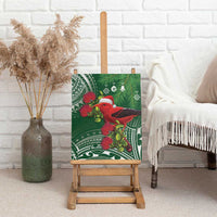 Christmas Hawaii with I'iwi Bird Canvas Wall Art Aloha Mele Kalikimaka - Green Art LT9 - Polynesian Pride