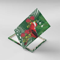 Christmas Hawaii with I'iwi Bird Canvas Wall Art Aloha Mele Kalikimaka - Green Art LT9 With Frame Green - Polynesian Pride