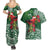 Christmas Hawaii with I'iwi Bird Couples Matching Summer Maxi Dress and Hawaiian Shirt Aloha Mele Kalikimaka - Green Art