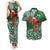 Christmas Hawaii with I'iwi Bird Couples Matching Tank Maxi Dress and Hawaiian Shirt Aloha Mele Kalikimaka - Green Art